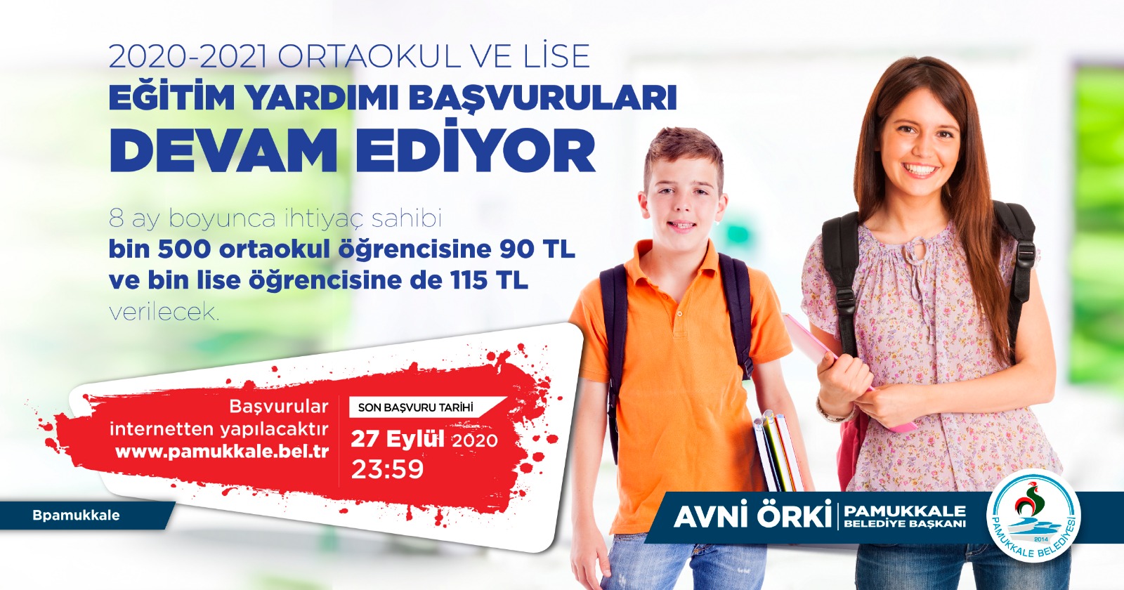 Pamukkale Belediyesi'nde eğitim yardımı başvuruları devam ediyor