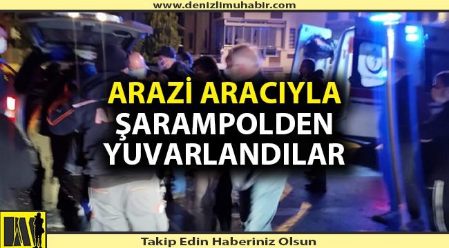 Denizli'de gezmeye çıkan 2 arkadaş şarampole yuvarlandı