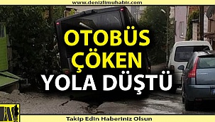 Denizli'de sağanak yol çökertti