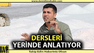 Denizlili öğretmen dağ tepe gezip ders anlatıyor
