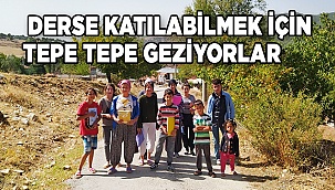 Online derse katılabilmek için tepe tepe geziyorlar