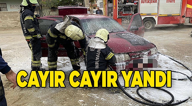 Seyir halindeki otomobil alevlere teslim oldu