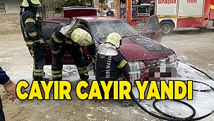 Seyir halindeki otomobil alevlere teslim oldu