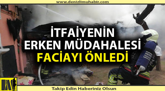 Denizli'de 2 katlı binayı yanmaktan itfaiye kurtardı