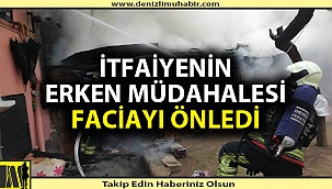 Denizli'de 2 katlı binayı yanmaktan itfaiye kurtardı