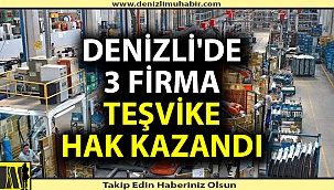 Denizli'de 3 firmaya teşvik