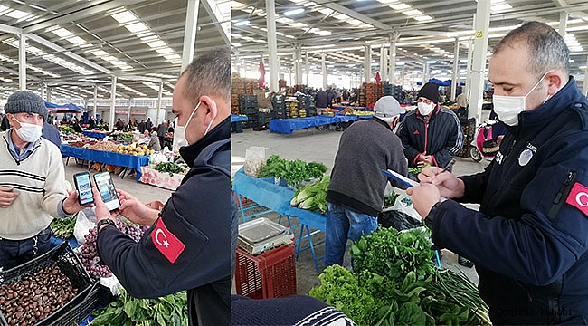 Sarayköy’de pazar esnafına HES kodu denetimi yapıldı