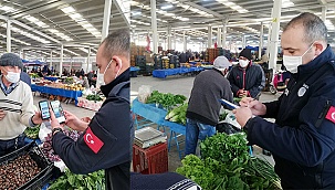 Sarayköy’de pazar esnafına HES kodu denetimi yapıldı