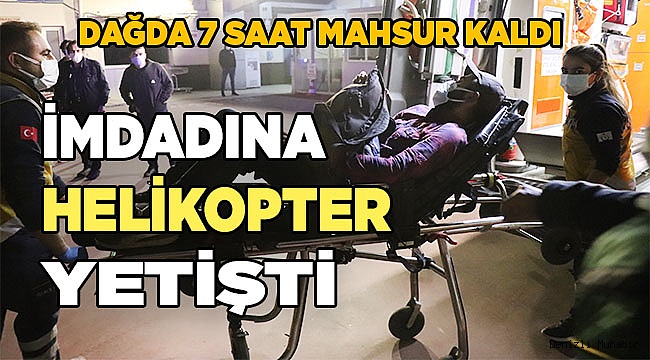 7 saat mahsur kaldığı kayalıktan JAK timleri helikopterle kurtardı