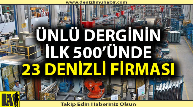 İlk 500'de Denizli'den 23 firma yer aldı