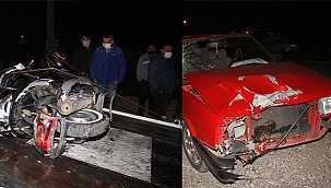 Otomobil ile çarpışan motosiklet sürücüsü öldü