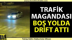Trafik magandası yolda drift yaptı