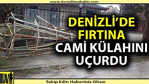 Cami minaresi fırtınaya dayanamadı