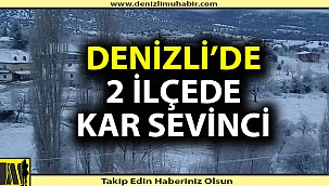 Denizli'de 2 ilçede kar sevinci