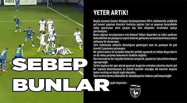 Denizlispor, PFDK’ya sevk edildi