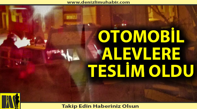 Yanan otomobilini yangın tüpüyle kurtarmaya çalıştı