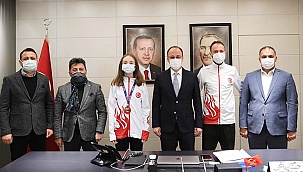 Başkan Örki şampiyon sporcuyu ağırladı