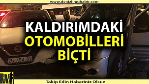 Köpeği ezmemek için kaldırımdaki otomobillere çarptı