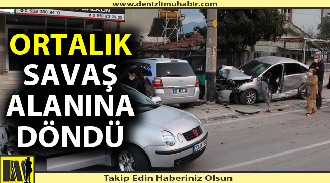 Virajı alamayınca ortalığı savaş alanına çevirdi