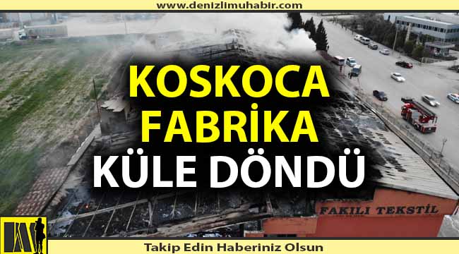 Yanan fabrikadan geriye enkaz kaldı