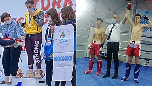 Pamukkale Belediyesporlu kick bokscular 1 altın ve 2 bronz madalya kazandı