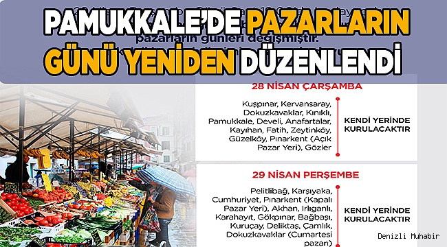 PAMUKKALE’DE PAZARLARIN GÜNÜ YENİDEN DÜZENLENDİ