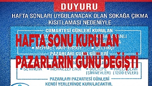 Pazarların günleri değişti
