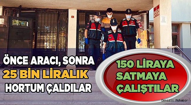 Çalıntı araçla 25 bin TL’lik hortum çalıp 150 TL’ye satmışlar