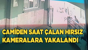 Camiden saat çalan hırsız kameralara yakalandı