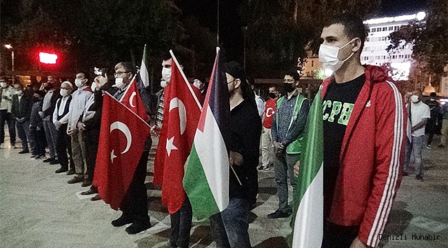 Denizli’de 100 kişilik grup Mescid-i Aksa saldırılarını kınadı