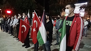 Denizli’de 100 kişilik grup Mescid-i Aksa saldırılarını kınadı