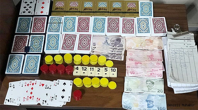 Denizli’de 3 adreste kumar oynayan 25 şüpheliye 33 bin 400 TL idari para cezası