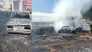 Elektrikli demir kesme makinesi bir otomobilin yanmasına neden oldu