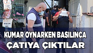 Kumar oynarken basılınca mutfak penceresinden kaçıp çatıya çıktılar