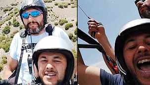 Tarlasına paraşütçü inen çiftçi yine gülmekten kırdı geçirdi