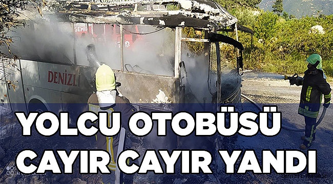 Yolcu otobüsü alev topuna döndü