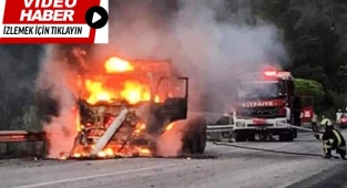 Bomba gibi patlayan kamyonun yeni görüntüleri ortaya çıktı
