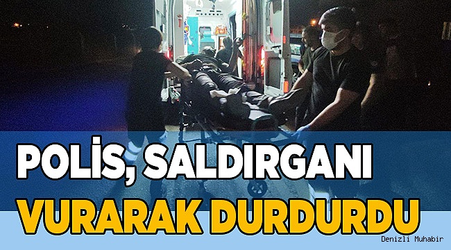 Polis kendisine bıçakla saldıran şüpheliyi vurarak etkisiz hale getirdi