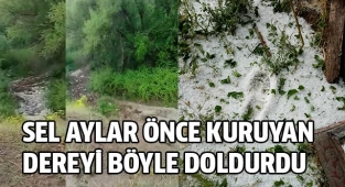 Sel aylar önce kuruyan dereyi böyle doldurdu