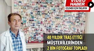 40 yıldır tıraş ettiği müşterilerinin fotoğraflarını biriktirdi