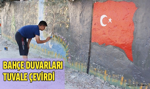 Bahçe duvarları tuvale çevirdi