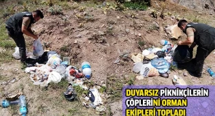Duyarsız piknikçilerin çöplerini orman ekipleri topladı