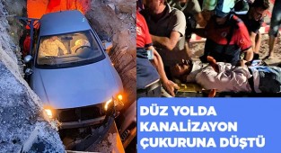 Düz yolda giderken kendini kanalizasyon çukurunda buldu