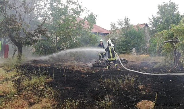 İtfaiyeciler ziyareti yarıda bırakıp yangına koştu
