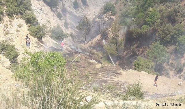 Orman yangını vatandaşların desteğiyle kısa sürede söndürüldü
