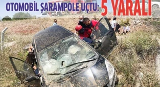 Otomobil şarampole uçtu: 5 yaralı