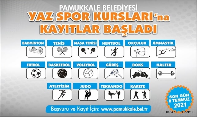 Pamukkale Belediyesi yaz spor kurslarına kayıtlar başladı