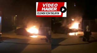 Park halindeki araç küle döndü