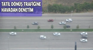 Tatil dönüş trafiğine havadan denetim