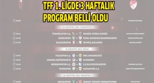 TFF 1. Ligde 3 haftalık program belli oldu